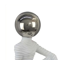 Accent Decor Statuette, 21 Inch White Ceramic, Sitting Astronaut -BM331475