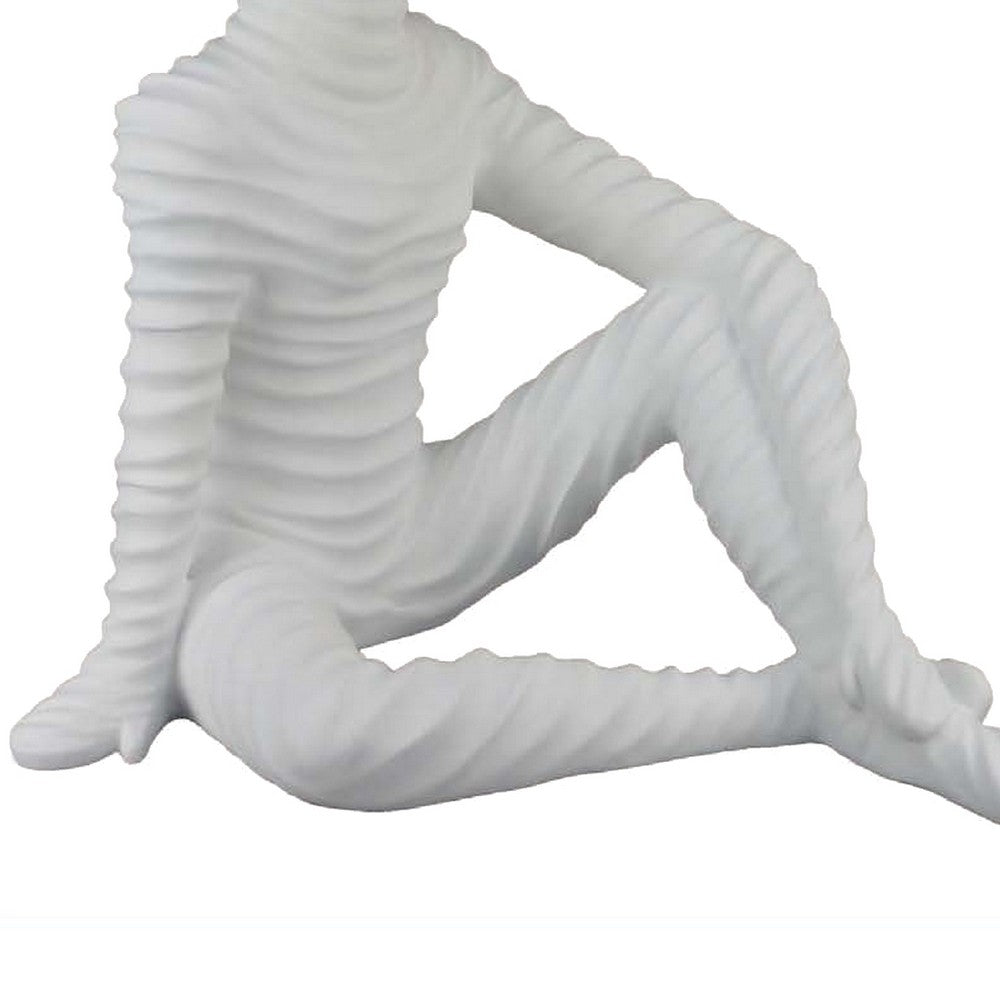 Accent Decor Statuette, 21 Inch White Ceramic, Sitting Astronaut -BM331475