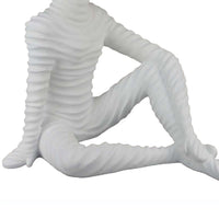 Accent Decor Statuette, 21 Inch White Ceramic, Sitting Astronaut -BM331475