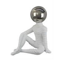 Accent Decor Statuette, 21 Inch White Ceramic, Sitting Astronaut -BM331475