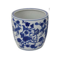 Garden Planter Set of 3, Classical Ceramic Blue White Floral Pattern -BM331479