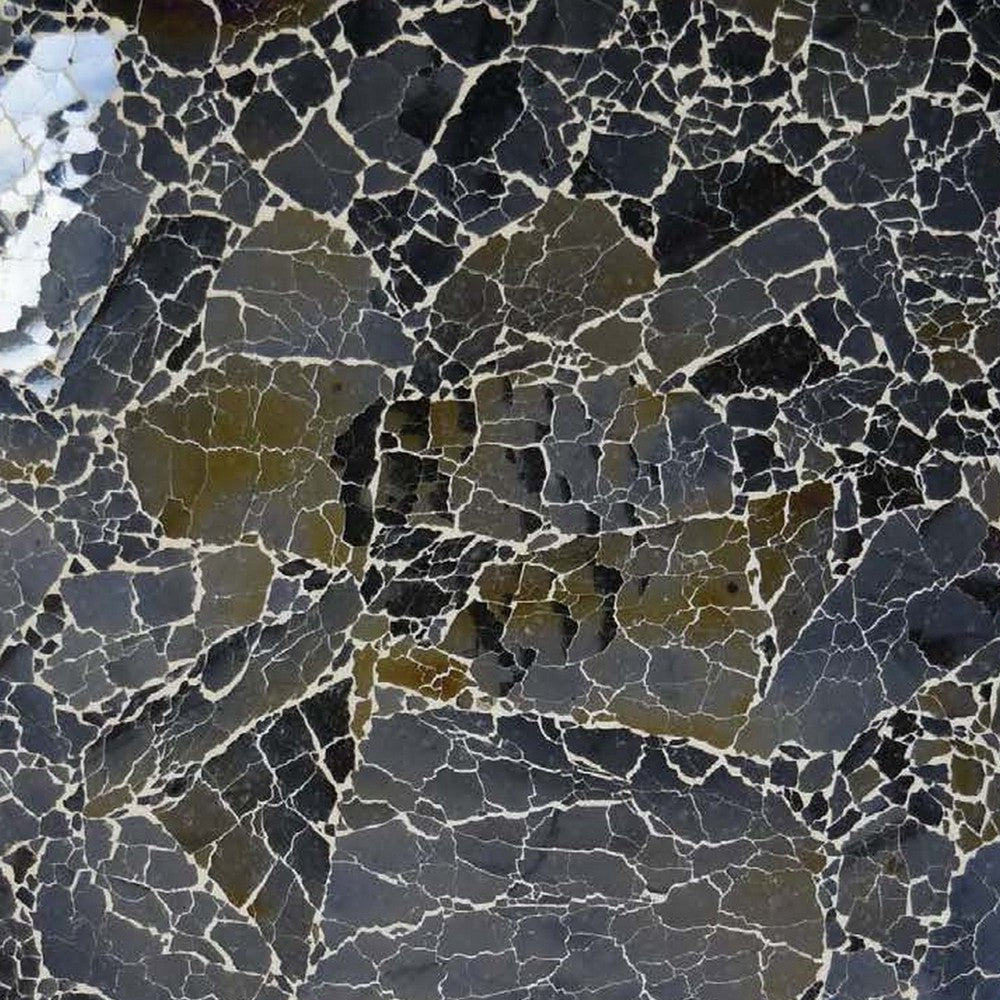 Qwin Decorative Wall Platter, 24 Inch Glass Mosaic Pattern in Black -BM331483