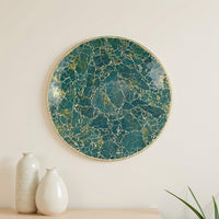 Qwin Decorative Wall Platter, 24 Inch Glass Mosaic Pattern in Green -BM331484