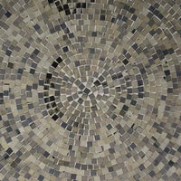 Qwin Decorative Wall Platter, 24 Inch Mirror Mosaic Pattern in Gray -BM331485