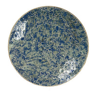 Qwin Decorative Wall Platter, 24 Inch Blue Broken Glass Mosaic Pattern -BM331486