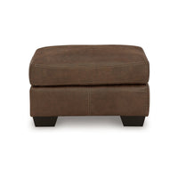Limu Ottoman, 23x30 Inch, Corner Block, Classic Brown Faux Leather -BM331692