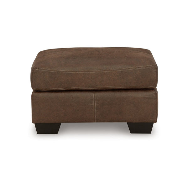 Limu Ottoman, 23x30 Inch, Corner Block, Classic Brown Faux Leather -BM331692