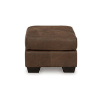 Limu Ottoman, 23x30 Inch, Corner Block, Classic Brown Faux Leather -BM331692