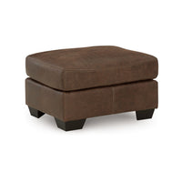 Limu Ottoman, 23x30 Inch, Corner Block, Classic Brown Faux Leather -BM331692