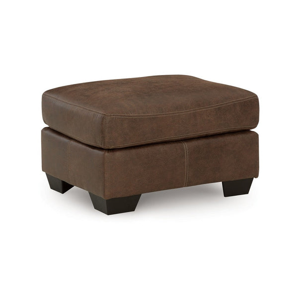 Limu Ottoman, 23x30 Inch, Corner Block, Classic Brown Faux Leather -BM331692