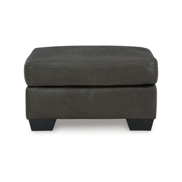 Limu Ottoman, 23x30 Inch, Corner Block, Classic Gray Faux Leather -BM331697