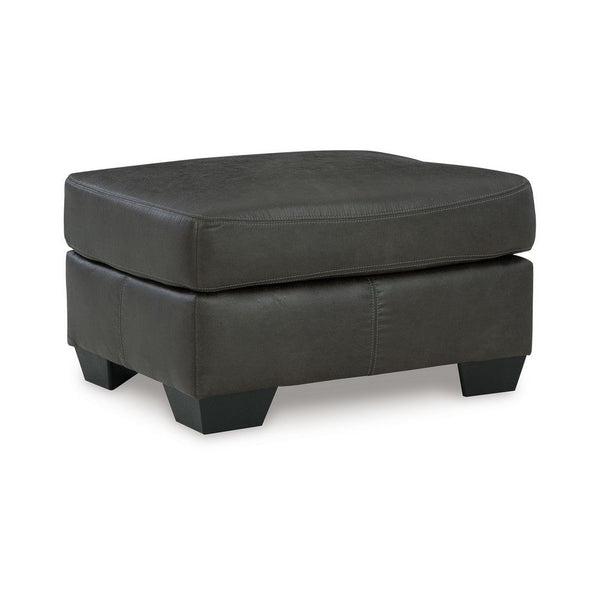 Limu Ottoman, 23x30 Inch, Corner Block, Classic Gray Faux Leather -BM331697