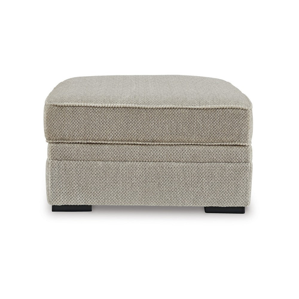 Alno Accent Ottoman, Square 38 Inch Beige Polyester, Hidden Storage -BM331716