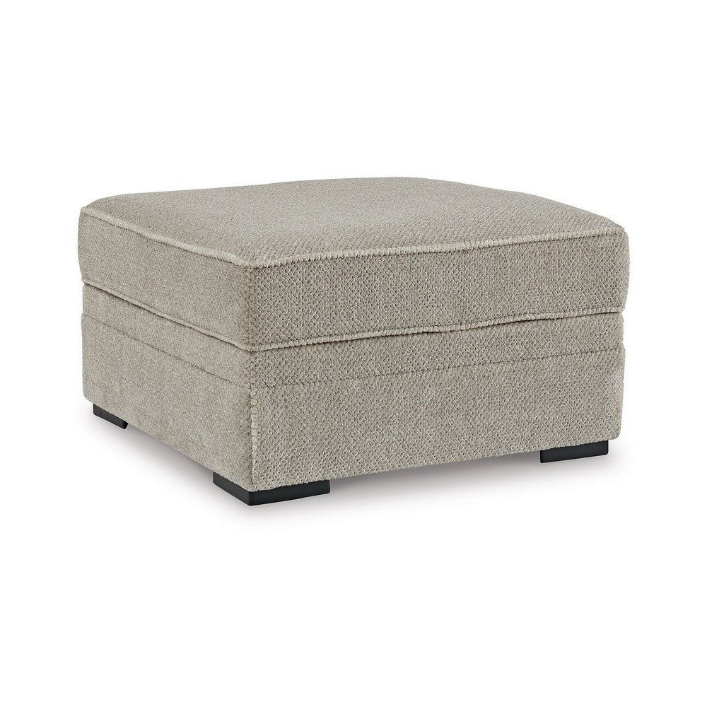 Alno Accent Ottoman, Square 38 Inch Beige Polyester, Hidden Storage -BM331716