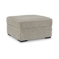 Alno Accent Ottoman, Square 38 Inch Beige Polyester, Hidden Storage -BM331716