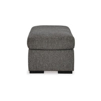 Iqay Accent Ottoman, Black Faux Wood, Pewter Gray Polyester 44 Inch -BM331748