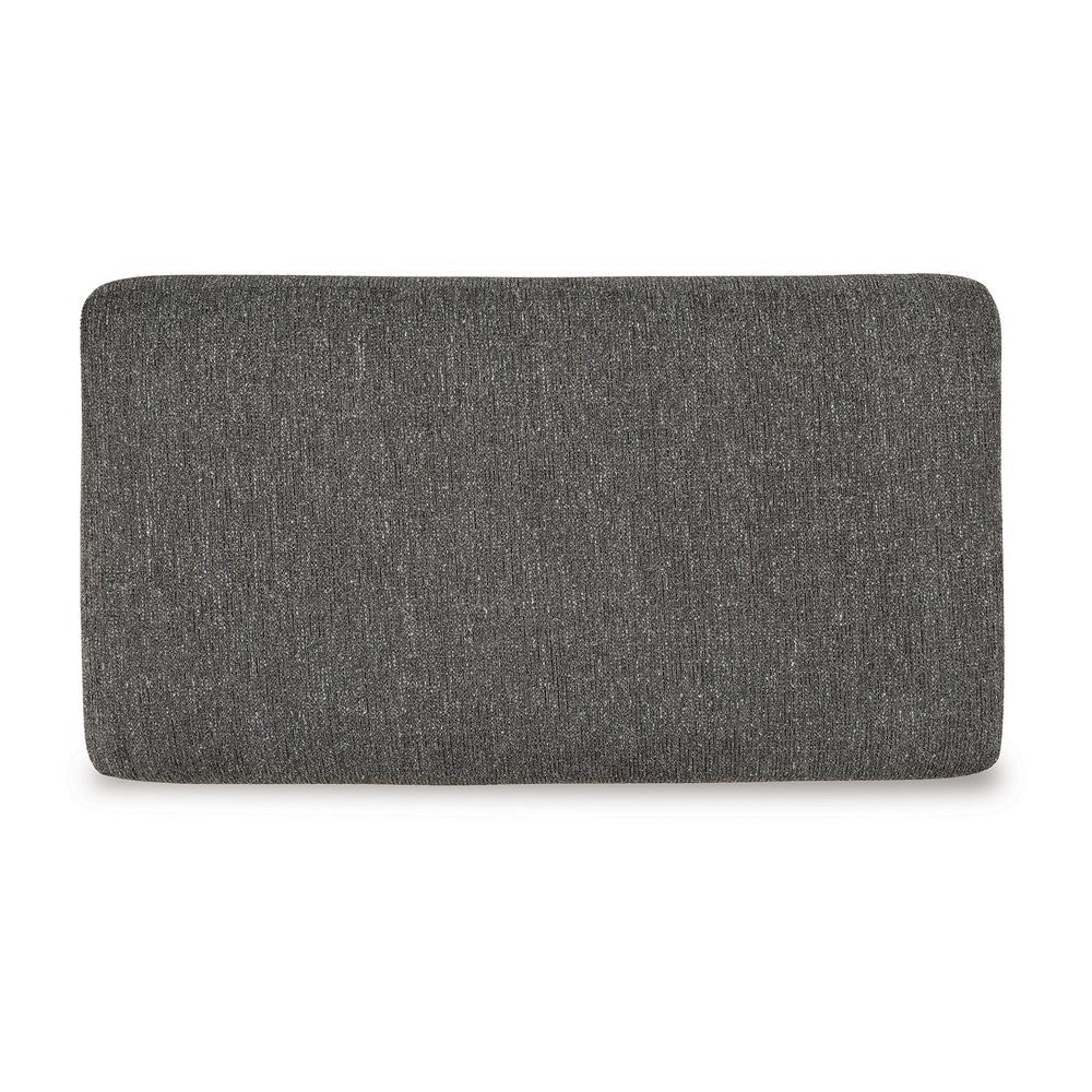 Iqay Accent Ottoman, Black Faux Wood, Pewter Gray Polyester 44 Inch -BM331748