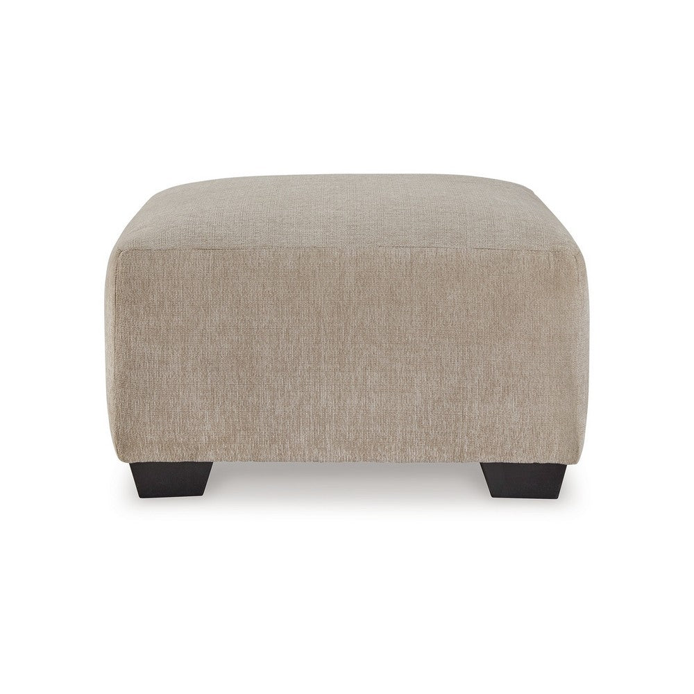 Baley Oversize Ottoman, Faux Wood Feet, Cork Brown Polyester 35 Inch -BM331752