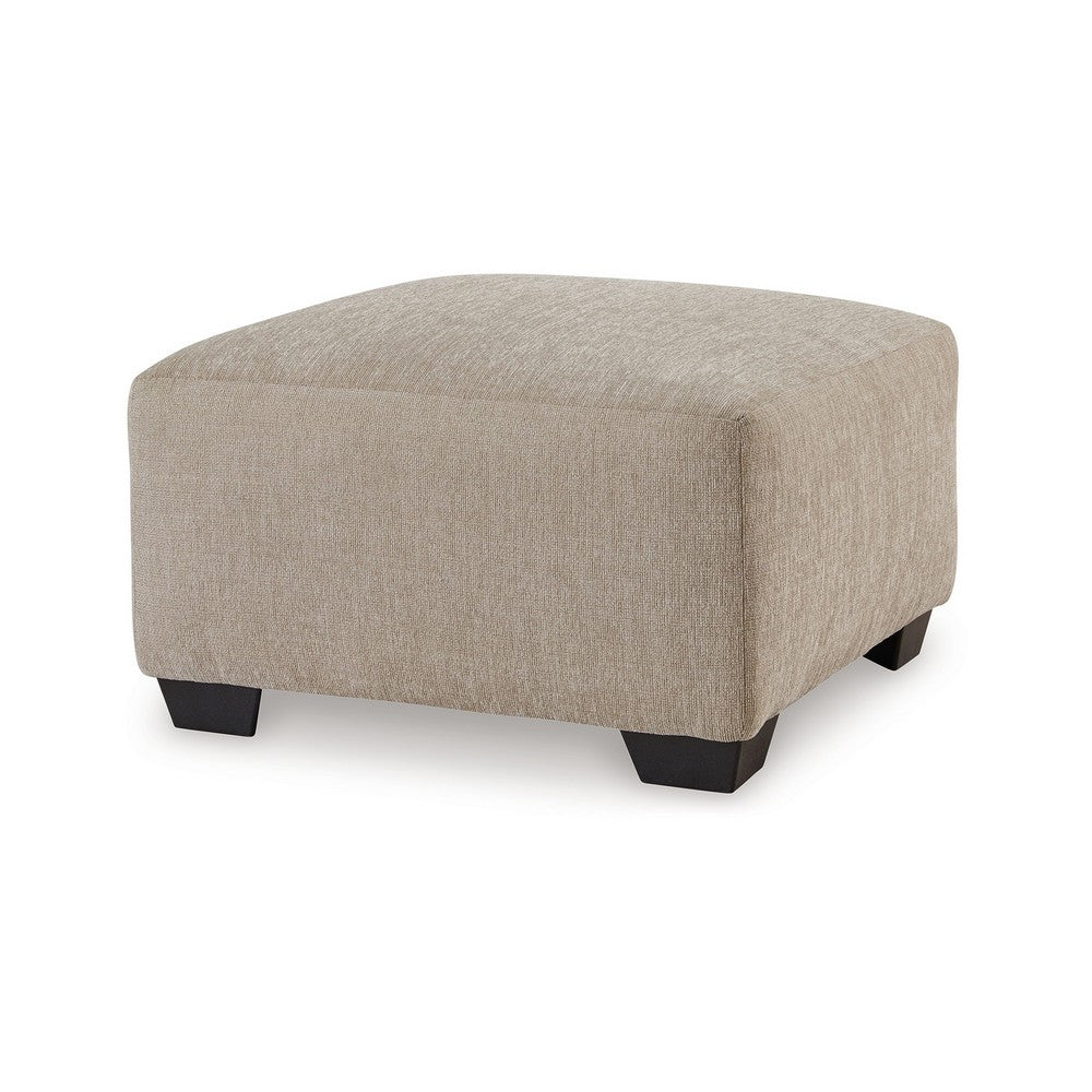 Baley Oversize Ottoman, Faux Wood Feet, Cork Brown Polyester 35 Inch -BM331752