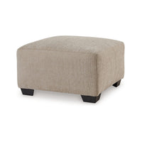 Baley Oversize Ottoman, Faux Wood Feet, Cork Brown Polyester 35 Inch -BM331752