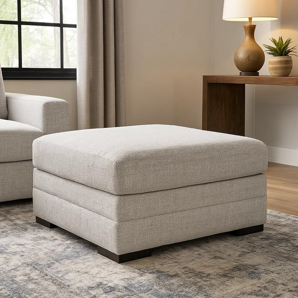 Carly Oversized Accent Ottoman, Modern Stone Gray Nuvella 36 Inch -BM331771