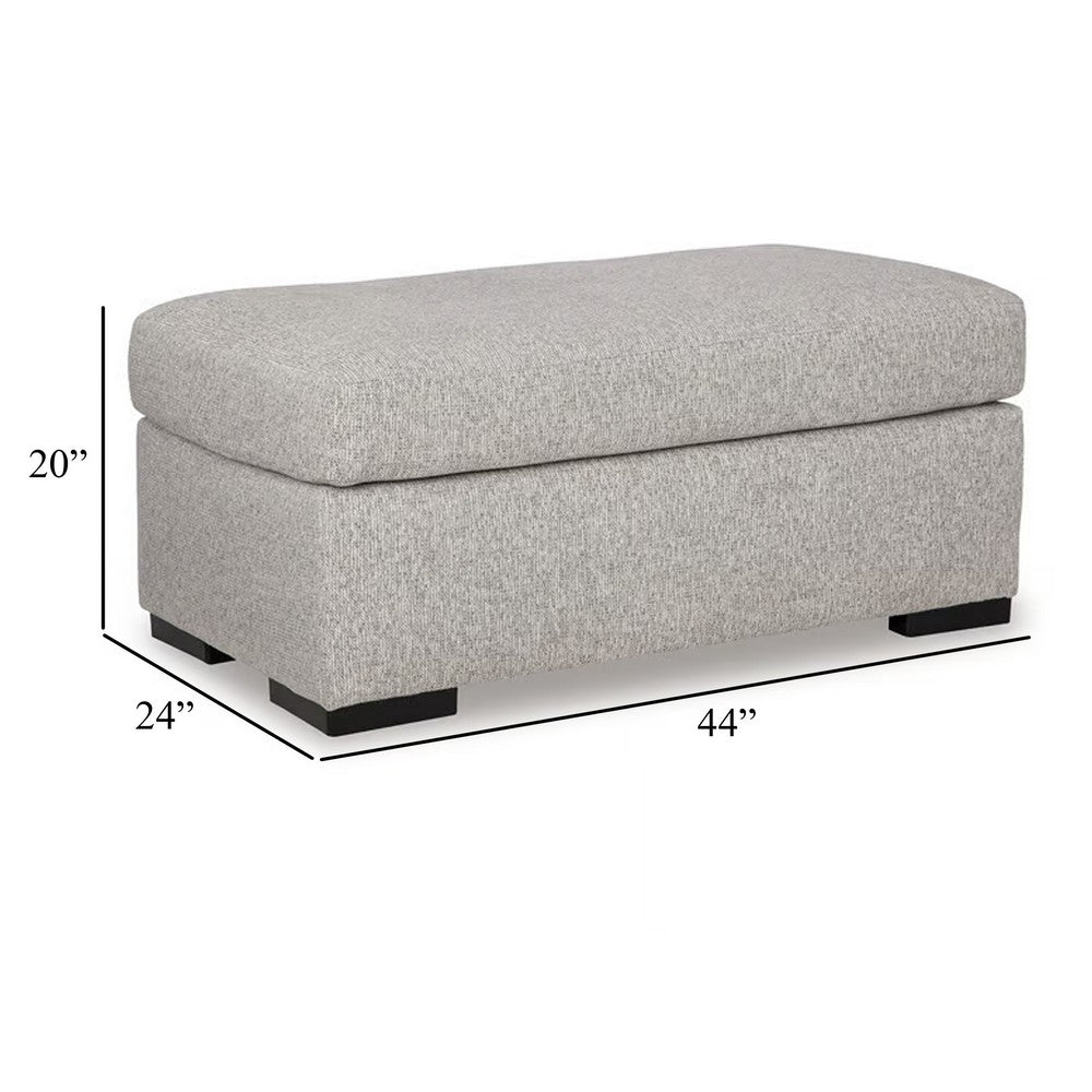 Marcy Ottoman, Low Profile Legs, Pewter Gray Next Gen Nuvella 44 Inch -BM331782