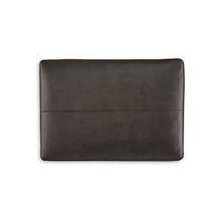 Zada Accent Ottoman, Soft Dark Brown Real and Faux Leather 34 Inch -BM331789
