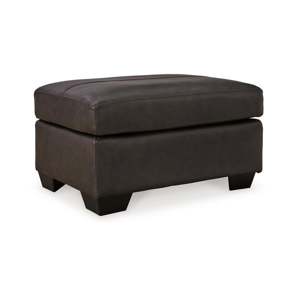 Zada Accent Ottoman, Soft Dark Brown Real and Faux Leather 34 Inch -BM331789