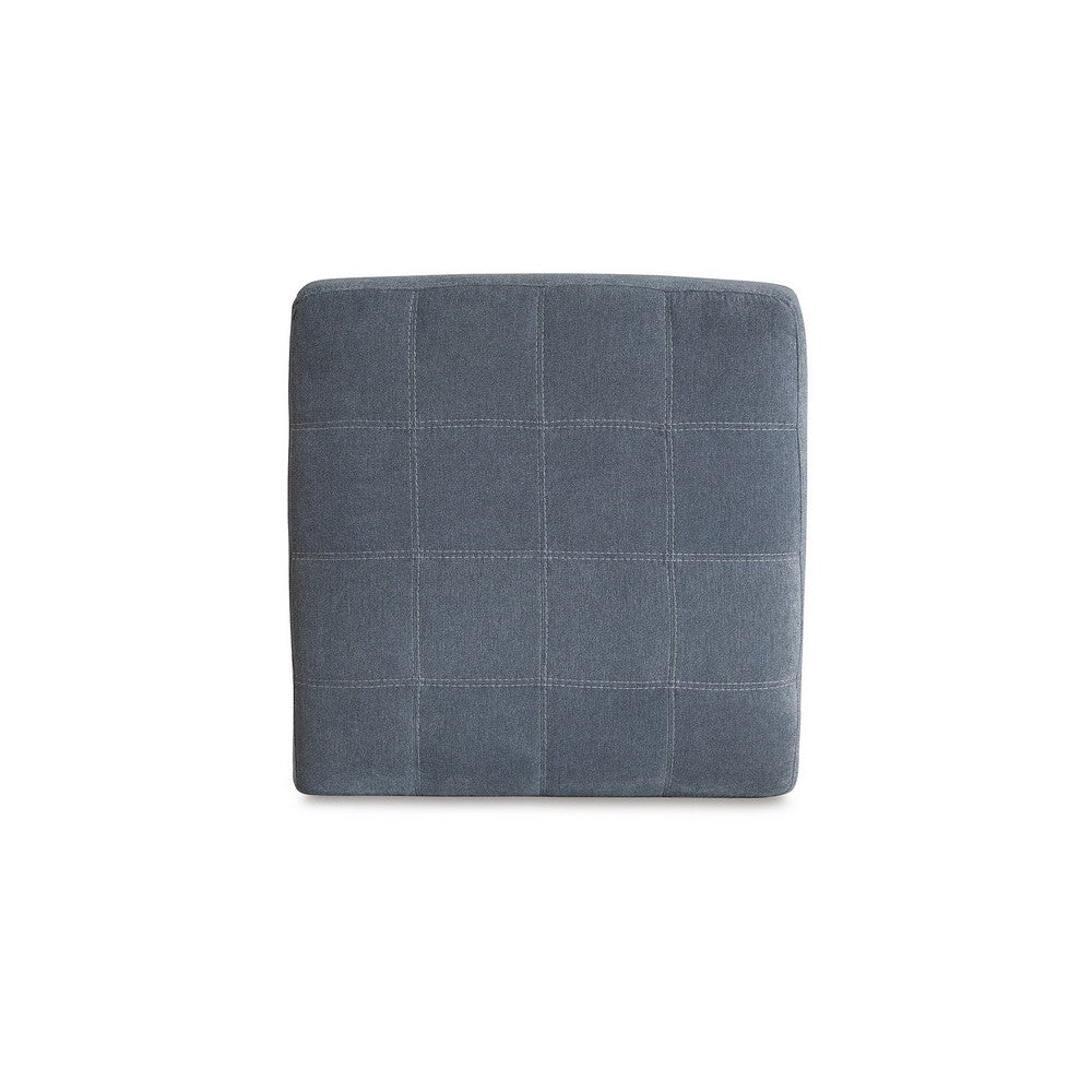 Marlow Oversize Ottoman, Stitch Details, Muted Blue Polyester 36 Inch -BM331797