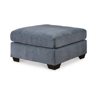 Marlow Oversize Ottoman, Stitch Details, Muted Blue Polyester 36 Inch -BM331797