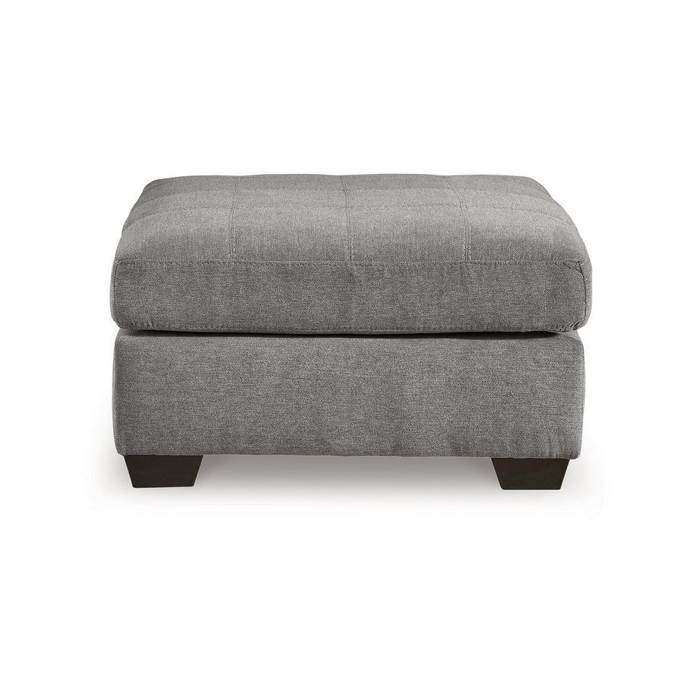 Marlow Oversize Ottoman, Stitch Details, Muted Gray Polyester 36 Inch -BM331798