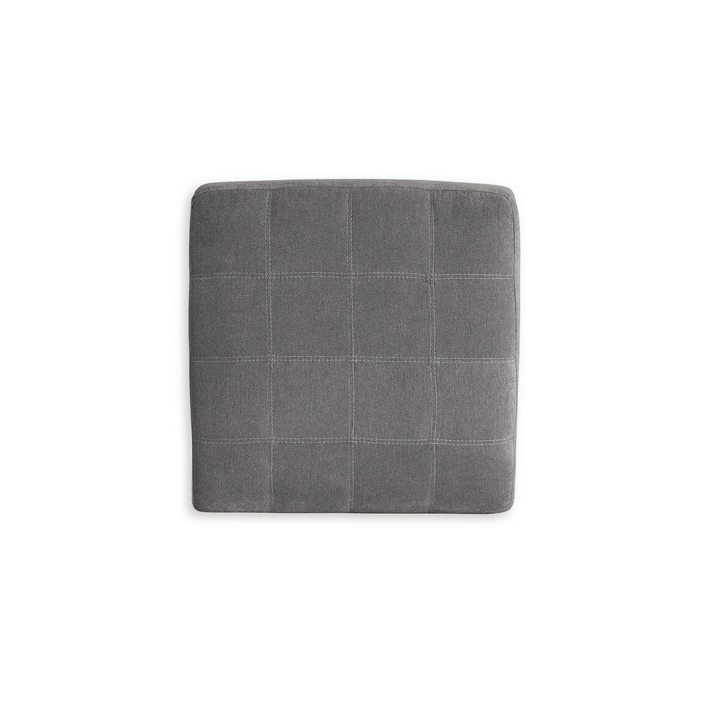 Marlow Oversize Ottoman, Stitch Details, Muted Gray Polyester 36 Inch -BM331798