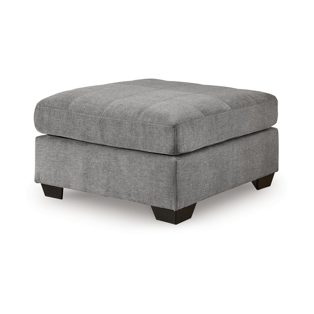 Marlow Oversize Ottoman, Stitch Details, Muted Gray Polyester 36 Inch -BM331798