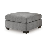 Marlow Oversize Ottoman, Stitch Details, Muted Gray Polyester 36 Inch -BM331798