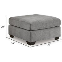 Marlow Oversize Ottoman, Stitch Details, Muted Gray Polyester 36 Inch -BM331798