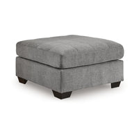 Marlow Oversize Ottoman, Stitch Details, Muted Gray Polyester 36 Inch -BM331798