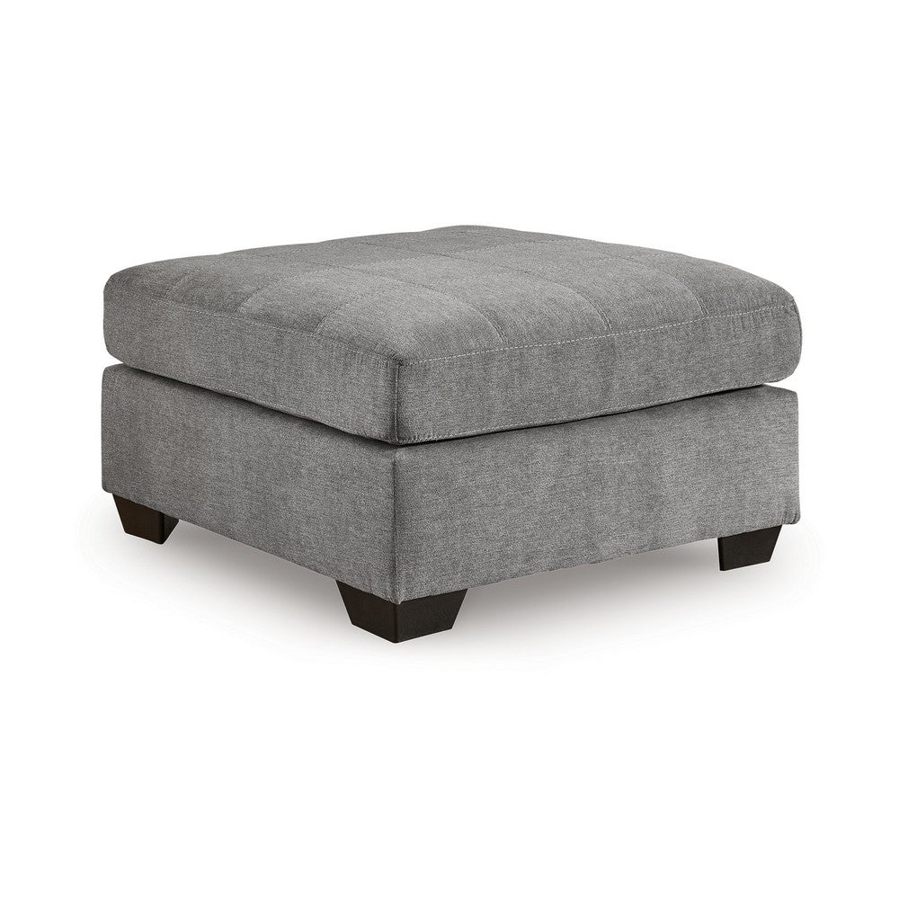 Marlow Oversize Ottoman, Stitch Details, Muted Gray Polyester 36 Inch -BM331798