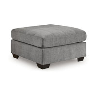Marlow Oversize Ottoman, Stitch Details, Muted Gray Polyester 36 Inch -BM331798