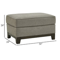 Kenny Accent Ottoman, Granite Gray Woven Texture Polyester 34 Inch -BM331804