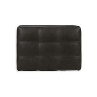 Lenie Ottoman, Tufted Details, Dark Gray Real and Faux Leather 34 Inch -BM331808