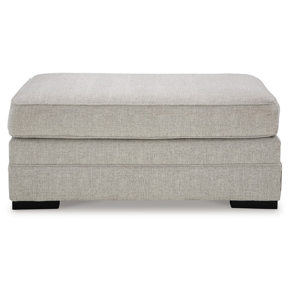Shelyn Accent Ottoman Bench, Modern Light Sand Gray Polyester 43 Inch -BM331812