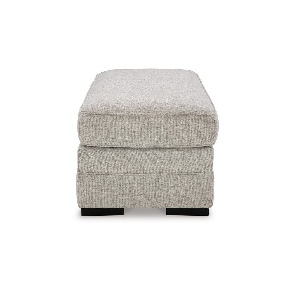 Shelyn Accent Ottoman Bench, Modern Light Sand Gray Polyester 43 Inch -BM331812