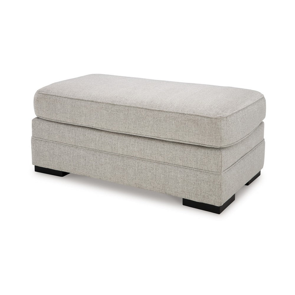 Shelyn Accent Ottoman Bench, Modern Light Sand Gray Polyester 43 Inch -BM331812