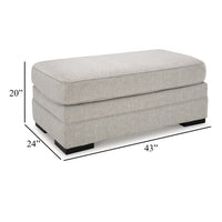 Shelyn Accent Ottoman Bench, Modern Light Sand Gray Polyester 43 Inch -BM331812