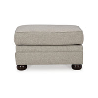 Gael Ottoman, Soft Cushioned Gray Beige Polyester, Dark Brown, 31 Inch -BM331823