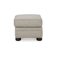 Gael Ottoman, Soft Cushioned Gray Beige Polyester, Dark Brown, 31 Inch -BM331823
