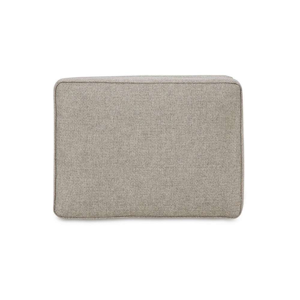Gael Ottoman, Soft Cushioned Gray Beige Polyester, Dark Brown, 31 Inch -BM331823