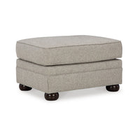 Gael Ottoman, Soft Cushioned Gray Beige Polyester, Dark Brown, 31 Inch -BM331823