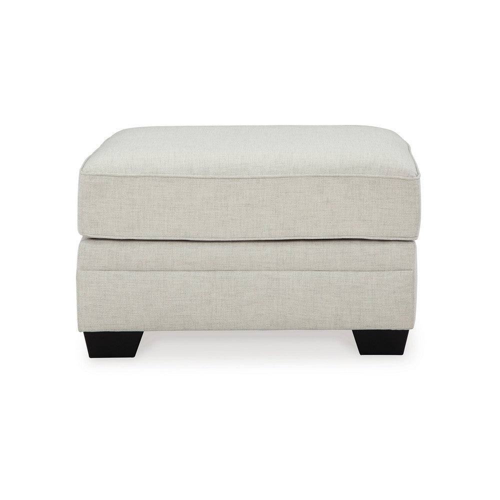 Hunter Oversized Ottoman, Dove Gray Polyester, Black, 36 Inch Square -BM331831