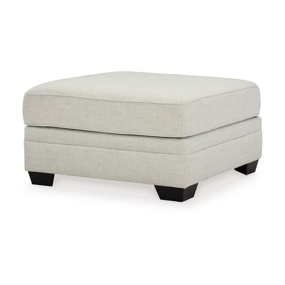 Hunter Oversized Ottoman, Dove Gray Polyester, Black, 36 Inch Square -BM331831
